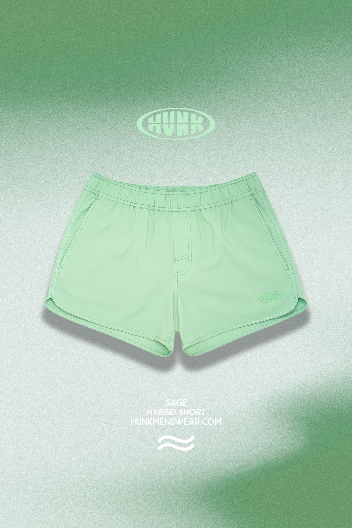 Sage 3" Hybrid Short - sage colourway